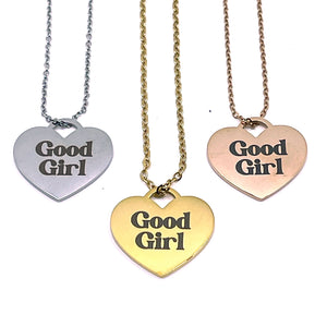 Good Girl Pendant Necklace - Discreet Day Collar Necklace Restrained Grace