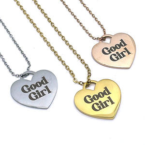 Good Girl Pendant Necklace - Discreet Day Collar Necklace Restrained Grace