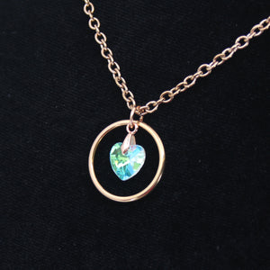 Crystal Heart Ring of O Day Collar - Stainless Steel Day Collar Restrained Grace