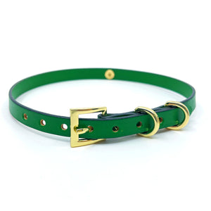 Dark Green Leather Mini BDSM Collar Collar Restrained Grace