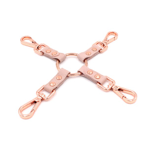 Design Your Own Leather Bondage Hogtie - BDSM Quad Clip Bondage Strap Restrained Grace