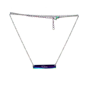 Personalized Bar Necklace - Discreet BDSM Day Collar Necklace Restrained Grace