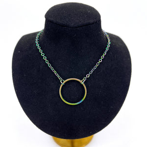 Dainty Ring of O Day Collar - Stainless Steel Day Collar Restrained Grace Iridescent Rainbow