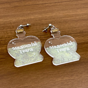 Masochist Tears Potion Bottle Earrings Earrings Color & Camp