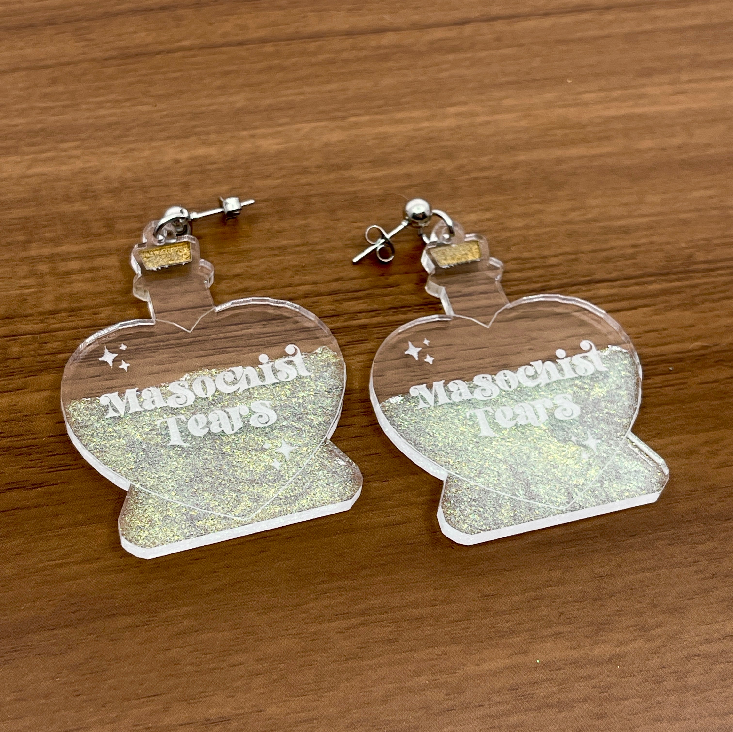 Masochist Tears Potion Bottle Earrings Earrings Color & Camp