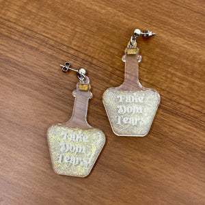 Fake Dom Tears Groovy Potion Bottle Earrings Earrings Restrained Grace