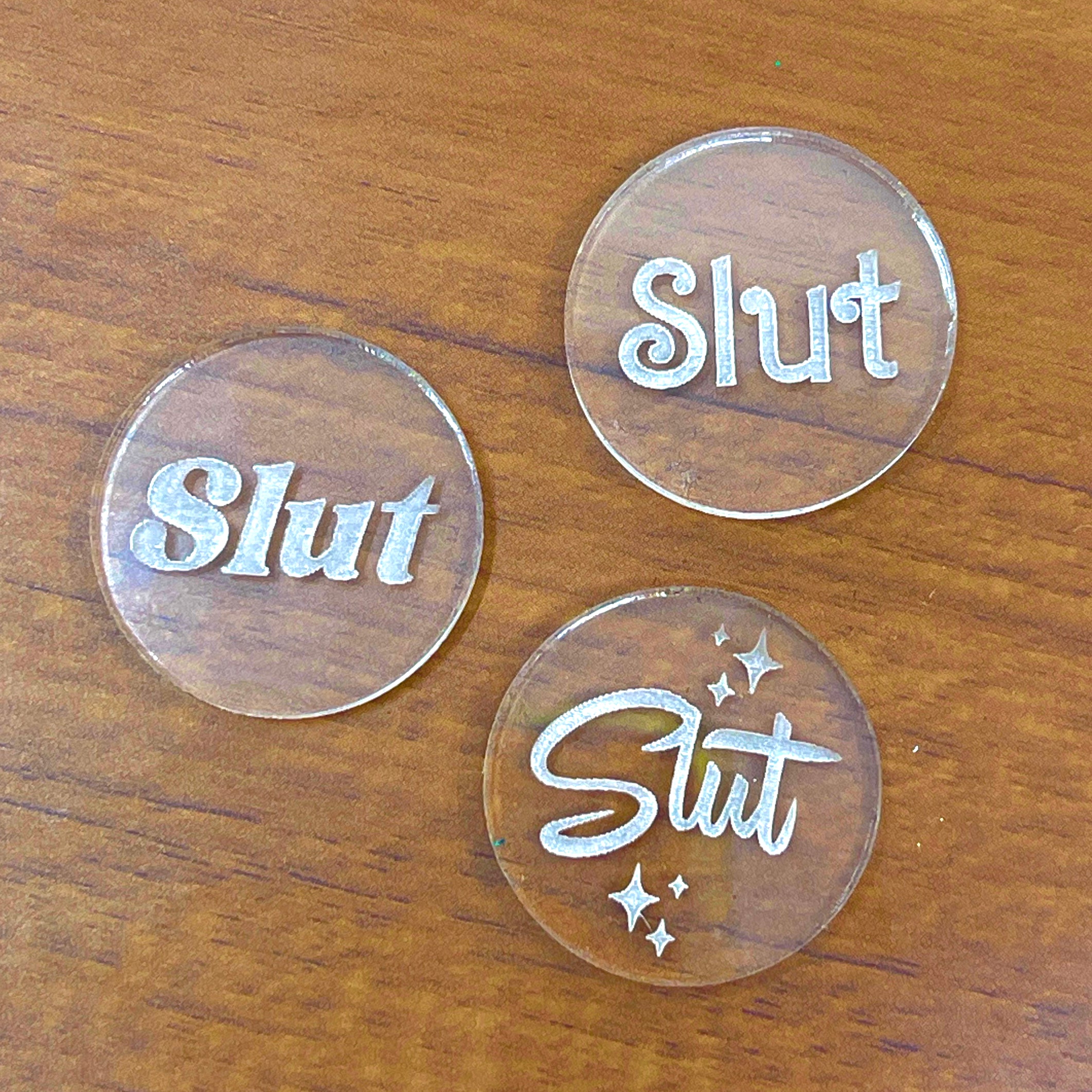 Slut Convertible Collar Tag Insert Set Collar Tag Insert Restrained Grace