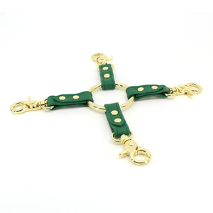 Design Your Own Leather Bondage Hogtie - BDSM Quad Clip Bondage Strap Restrained Grace