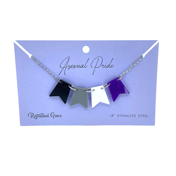 Asexual Pride Bunting Banner Necklace Necklace Restrained Grace   