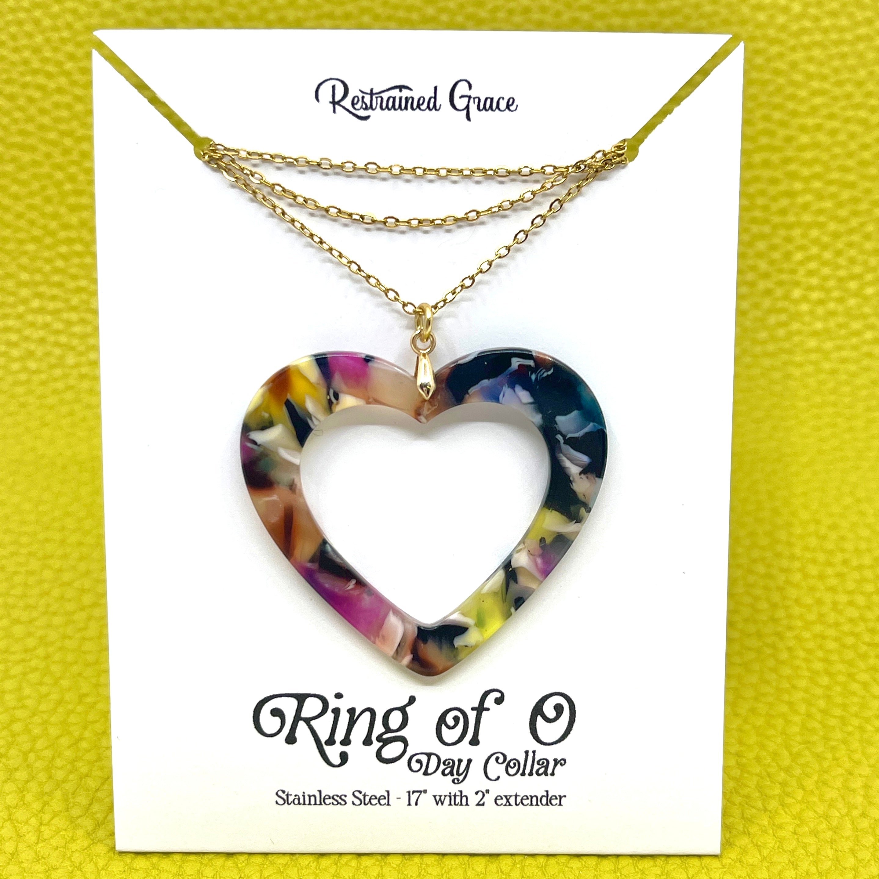 Big & Bold Acetate Heart Ring of O Day Collar Day Collar Restrained Grace