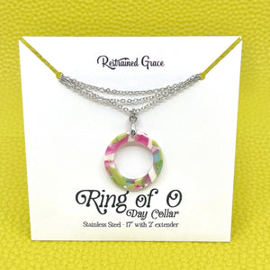Acetate Ring of O Day Collar - Pink & Green Day Collar Restrained Grace