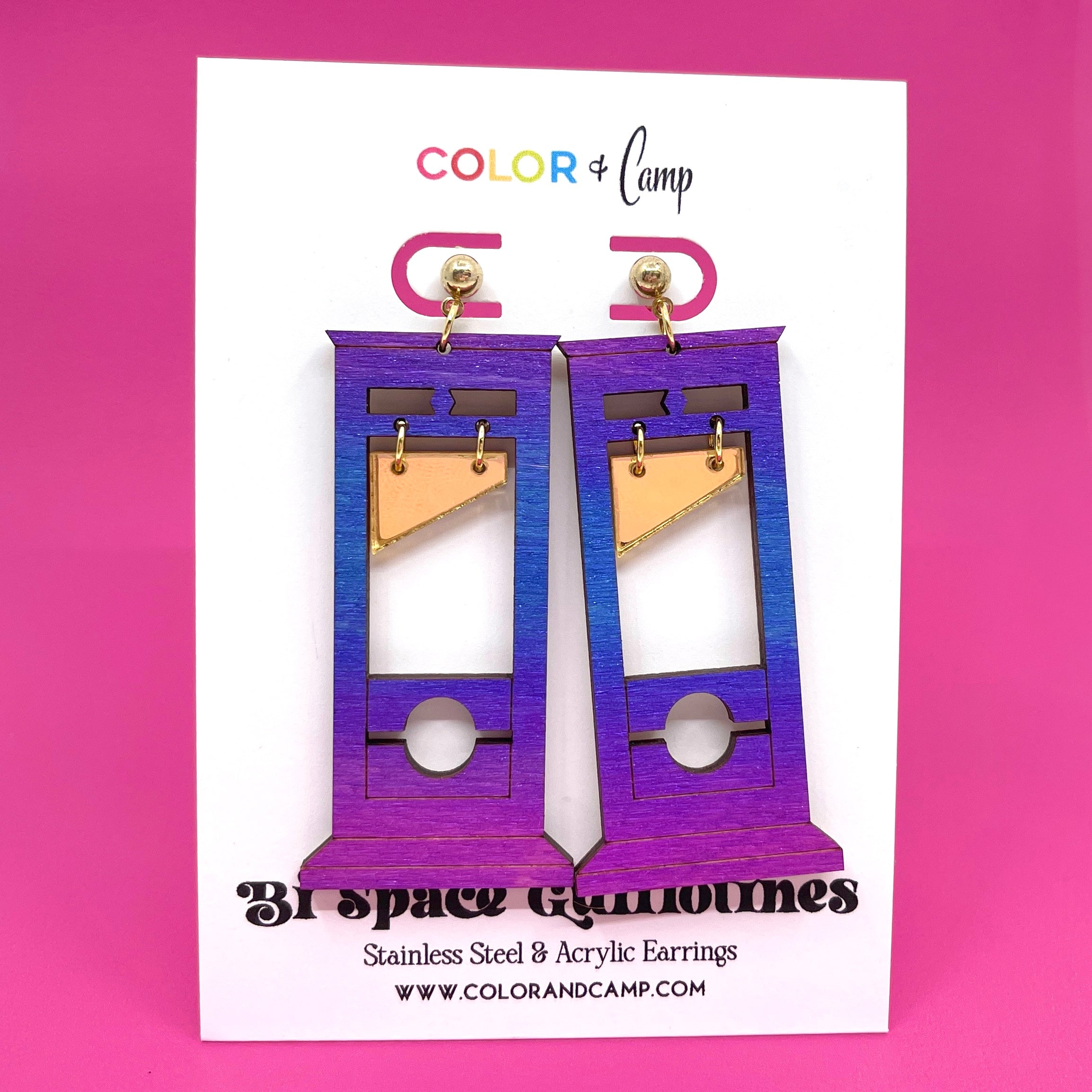 Bisexual Space Guillotine Earrings Earrings Color & Camp