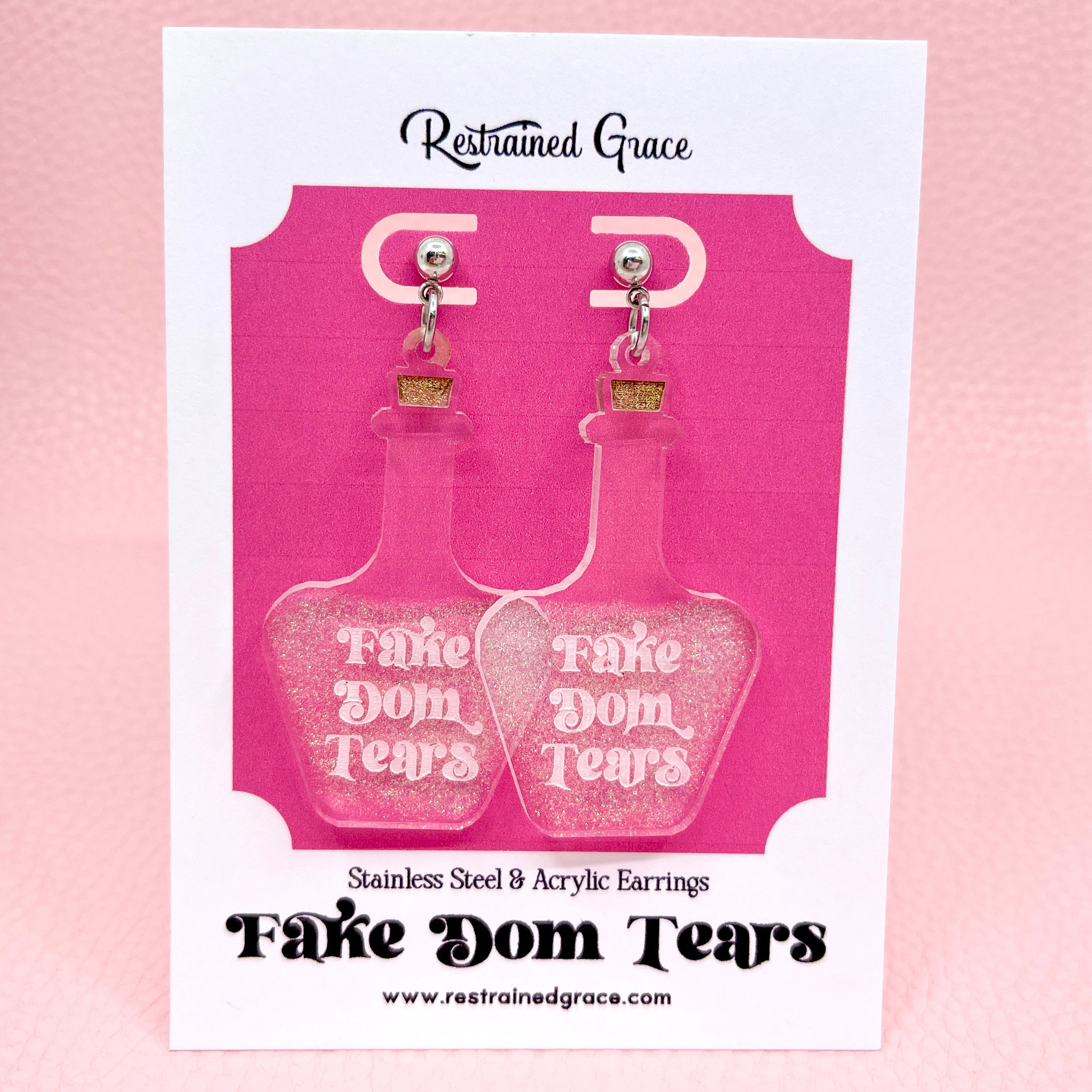 Fake Dom Tears Groovy Potion Bottle Earrings Earrings Restrained Grace