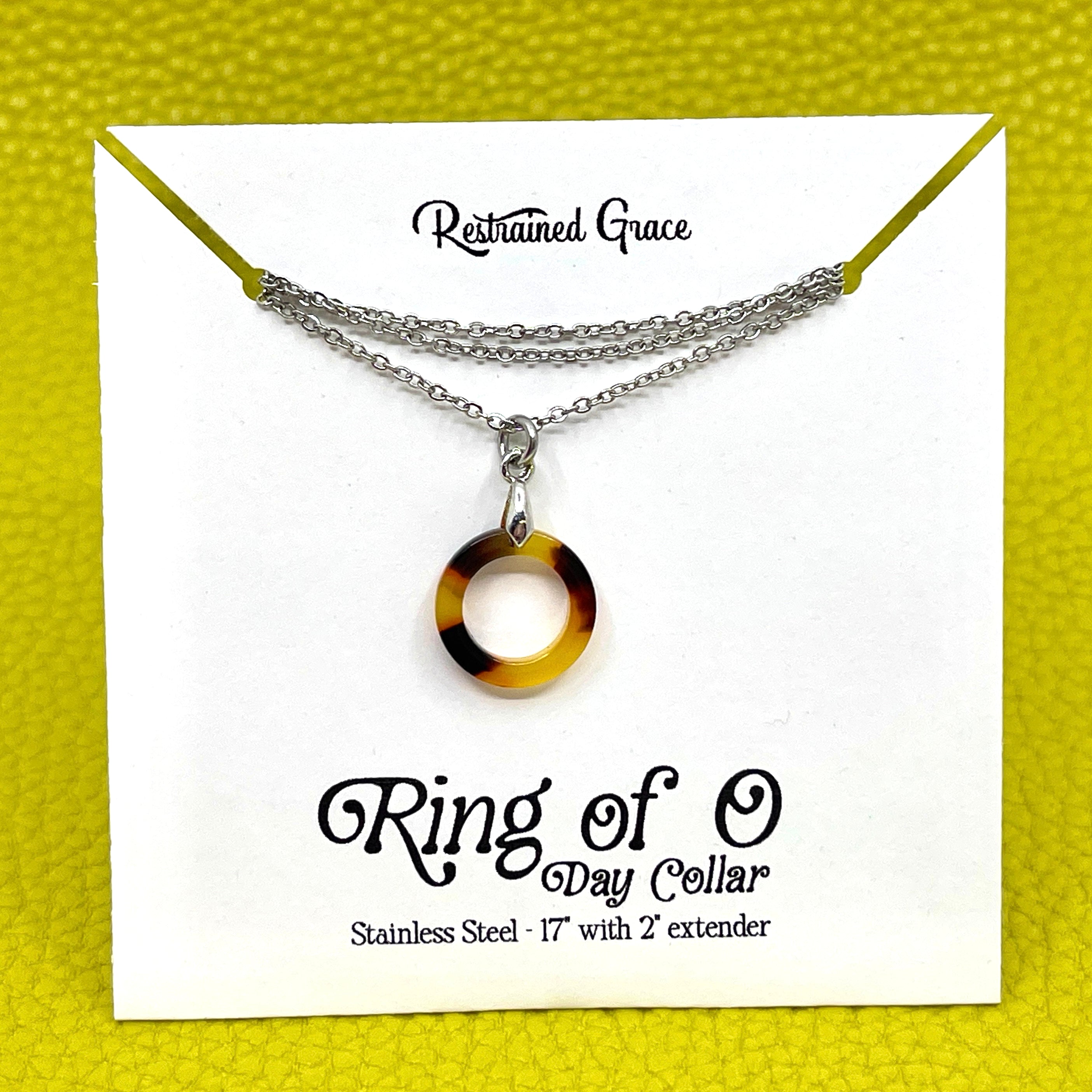 Mini Acetate Ring of O Day Collar - Tortoise Day Collar Restrained Grace