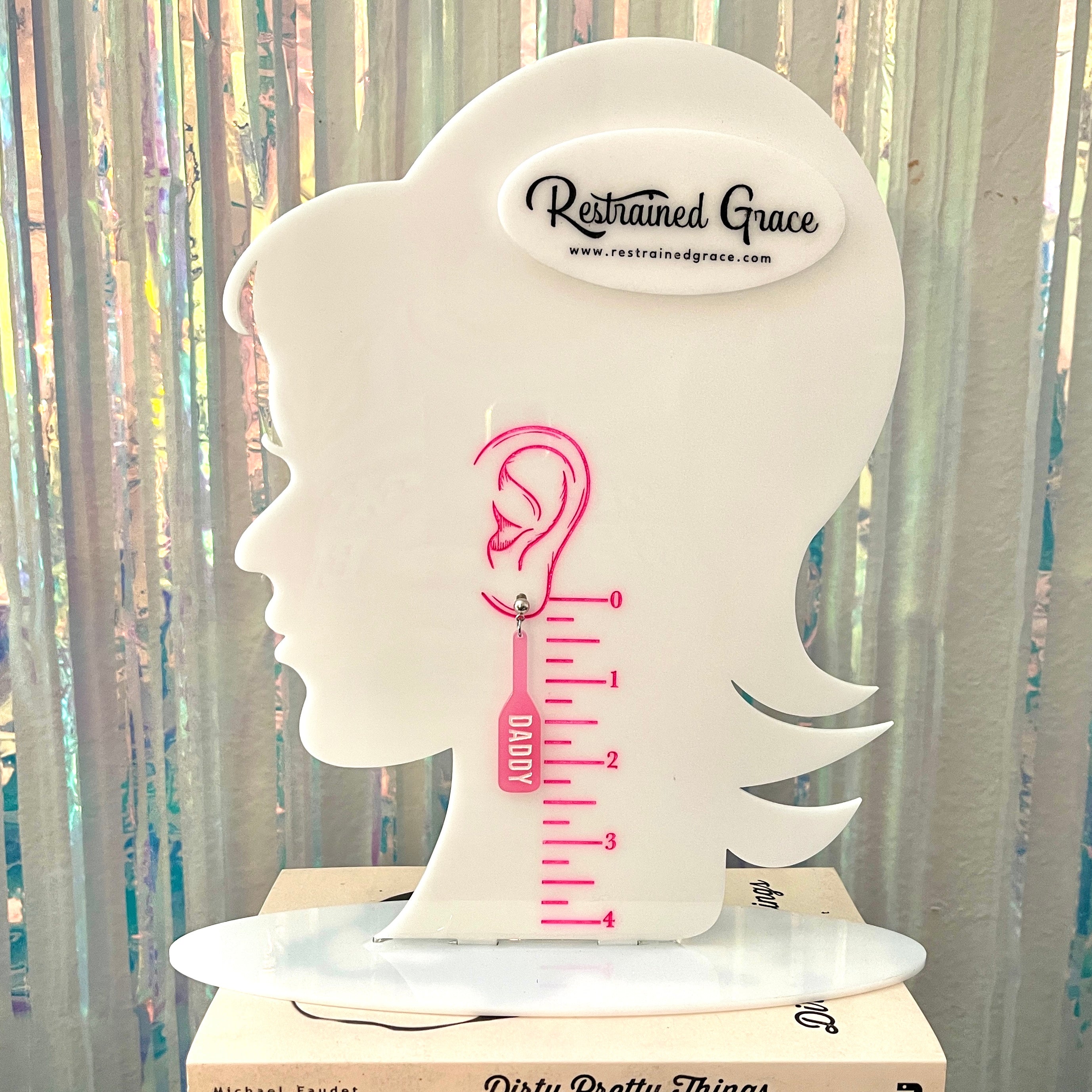 Design Your Own BDSM Paddle Earrings - Custom Engraved Earrings Restrained Grace