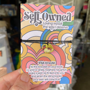 Self Owned Sub Club - Loving Myself Wish Bracelet in Gold Glitter Bracelet Restrained Grace