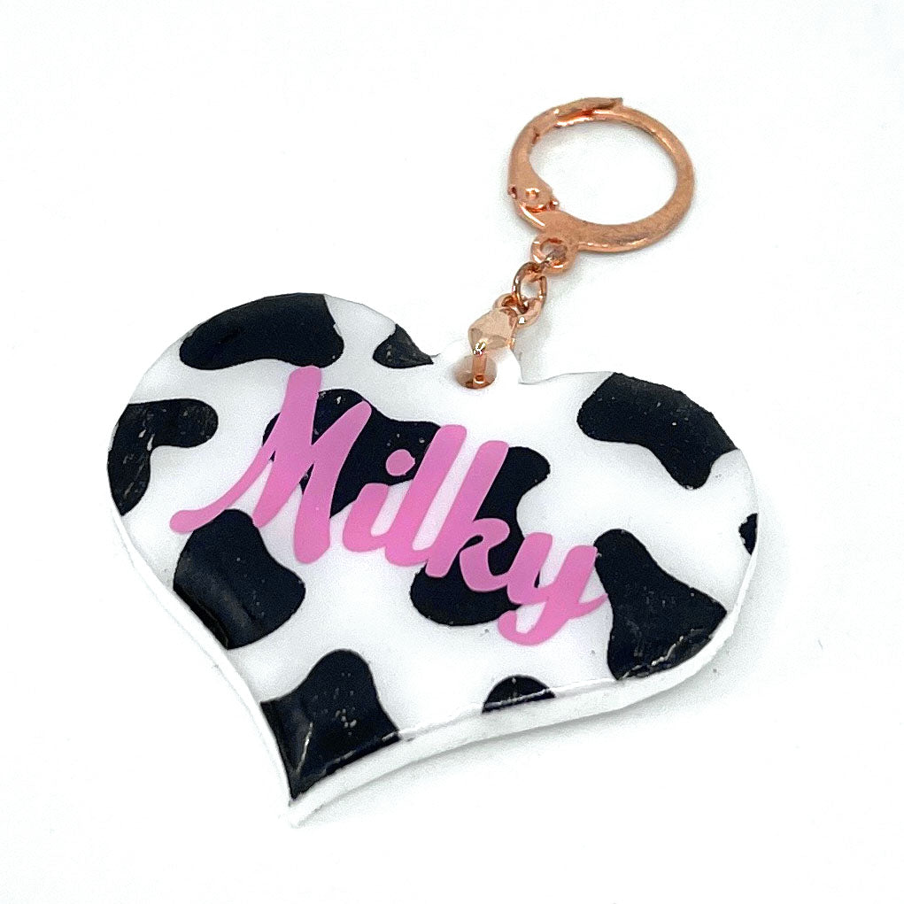 Milky Cow Collar Tag Collar Tag Restrained Grace