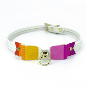 Design Your Own LGBTQIA+ Pride Bow Mini BDSM Collar Collar Restrained Grace