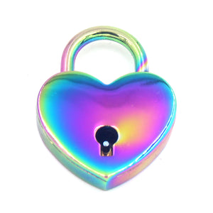 Classic Heart Lock - BDSM Padlock Lock Restrained Grace Iridescent Rainbow