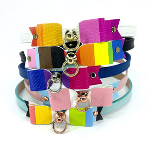 Design Your Own LGBTQIA+ Pride Bow Mini BDSM Collar Collar Restrained Grace