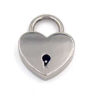 Classic Heart Lock - BDSM Padlock Lock Restrained Grace Silver