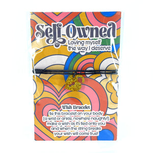 Self Owned Sub Club - Loving Myself Wish Bracelet in Gold Glitter Bracelet Restrained Grace