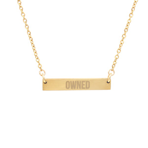 Personalized Bar Necklace - Discreet BDSM Day Collar Necklace Restrained Grace