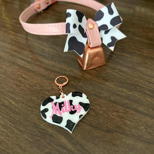 Milky Cow Collar Tag Collar Tag Restrained Grace