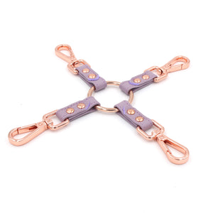 Design Your Own Leather Bondage Hogtie - BDSM Quad Clip Bondage Strap Restrained Grace