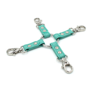 Design Your Own Leather Bondage Hogtie - BDSM Quad Clip Bondage Strap Restrained Grace