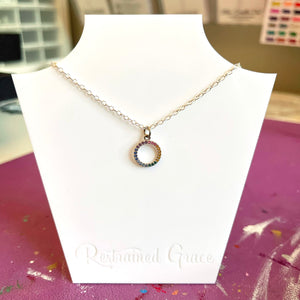 Pavé Rainbow Ring of O Day Collar - Sterling Silver Day Collar Restrained Grace