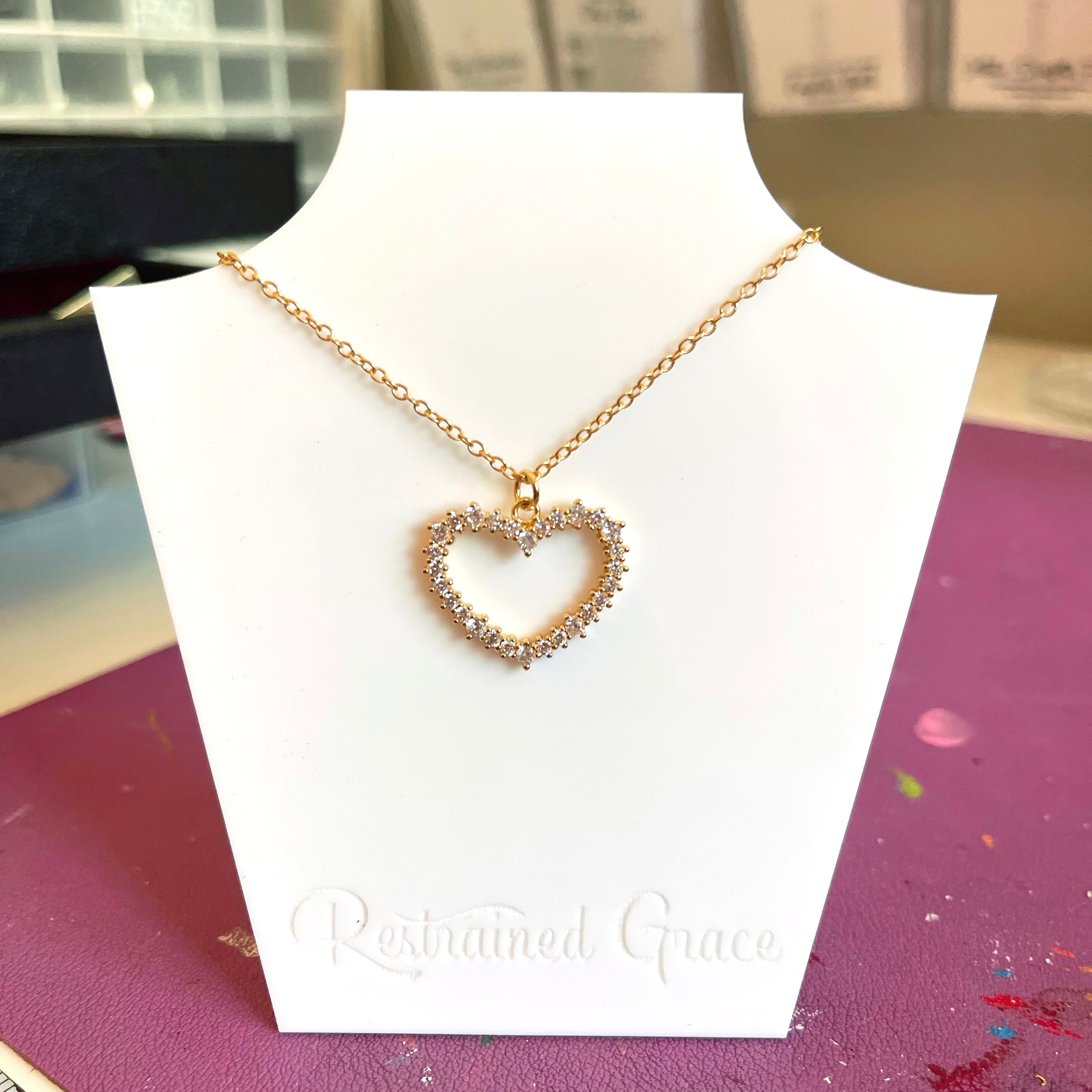 Pavé Heart Gold Filled Ultra Discreet Day Collar Day Collar Restrained Grace