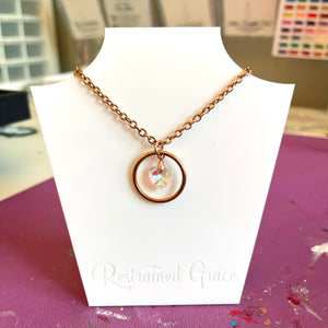 Crystal Heart Ring of O Day Collar - Stainless Steel Day Collar Restrained Grace