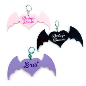 Custom Acrylic Collar Tag - Devil-Winged Heart Collar Tag Restrained Grace