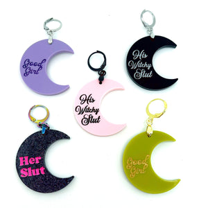 Custom Acrylic Collar Tag - Crescent Moon Collar Tag Restrained Grace