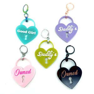 Design Your Own Acrylic Collar Tag - Heart Lock Collar Tag Restrained Grace