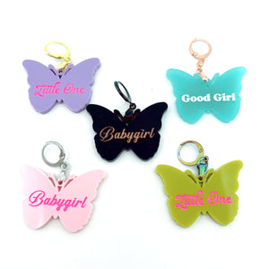 Custom Acrylic Collar Tag - Butterfly Collar Tag Restrained Grace