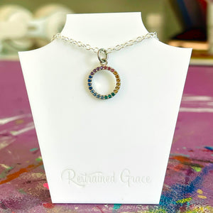 Pavé Rainbow Ring of O Day Collar - Sterling Silver Day Collar Restrained Grace