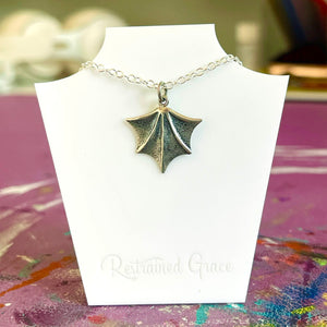 The Belladonna Bat Wing Day Collar - Sterling Silver Day Collar Restrained Grace