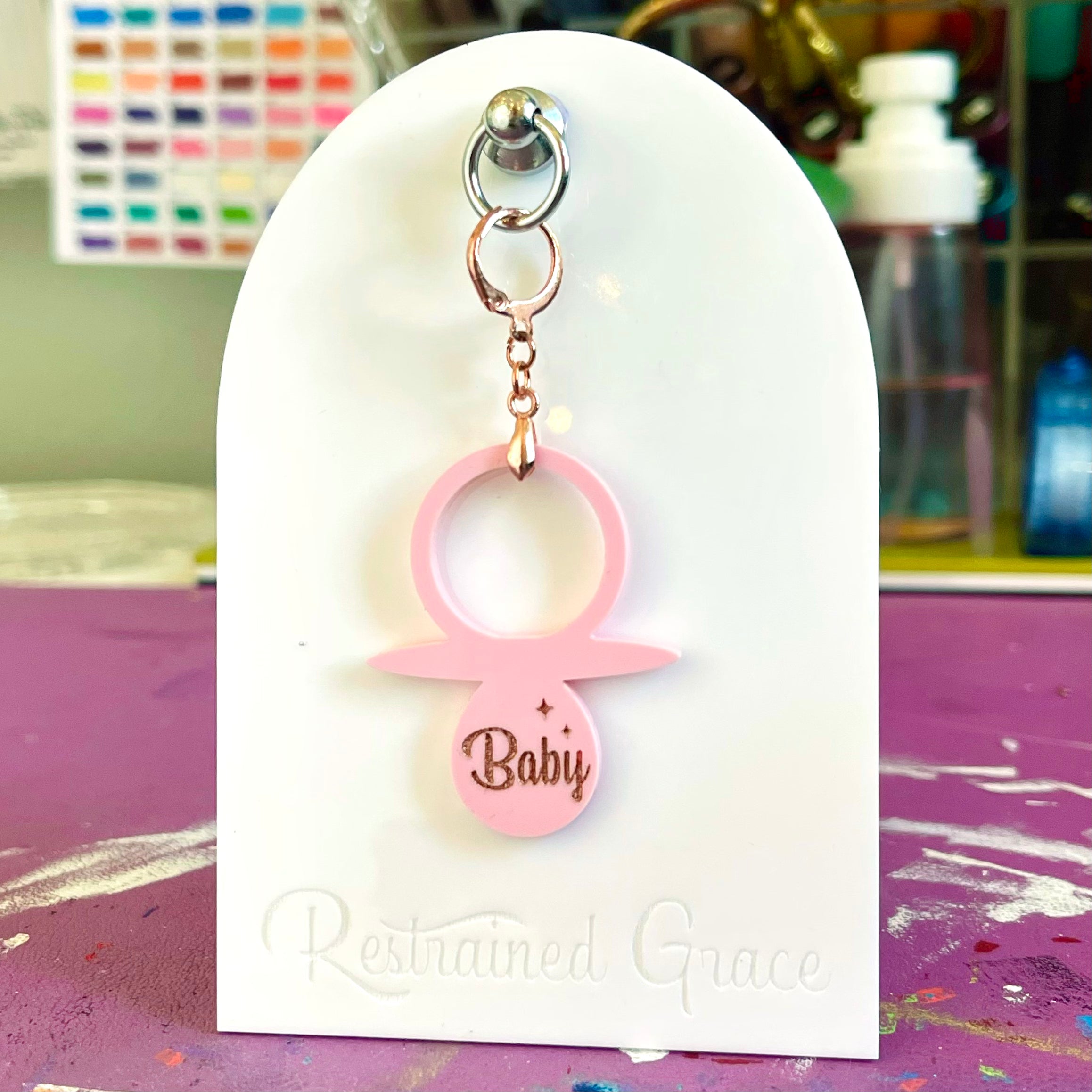 Baby - Retro Pacifier Collar Tag