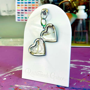 Rainbow Heart Locket Collar Tag Collar Tag Restrained Grace