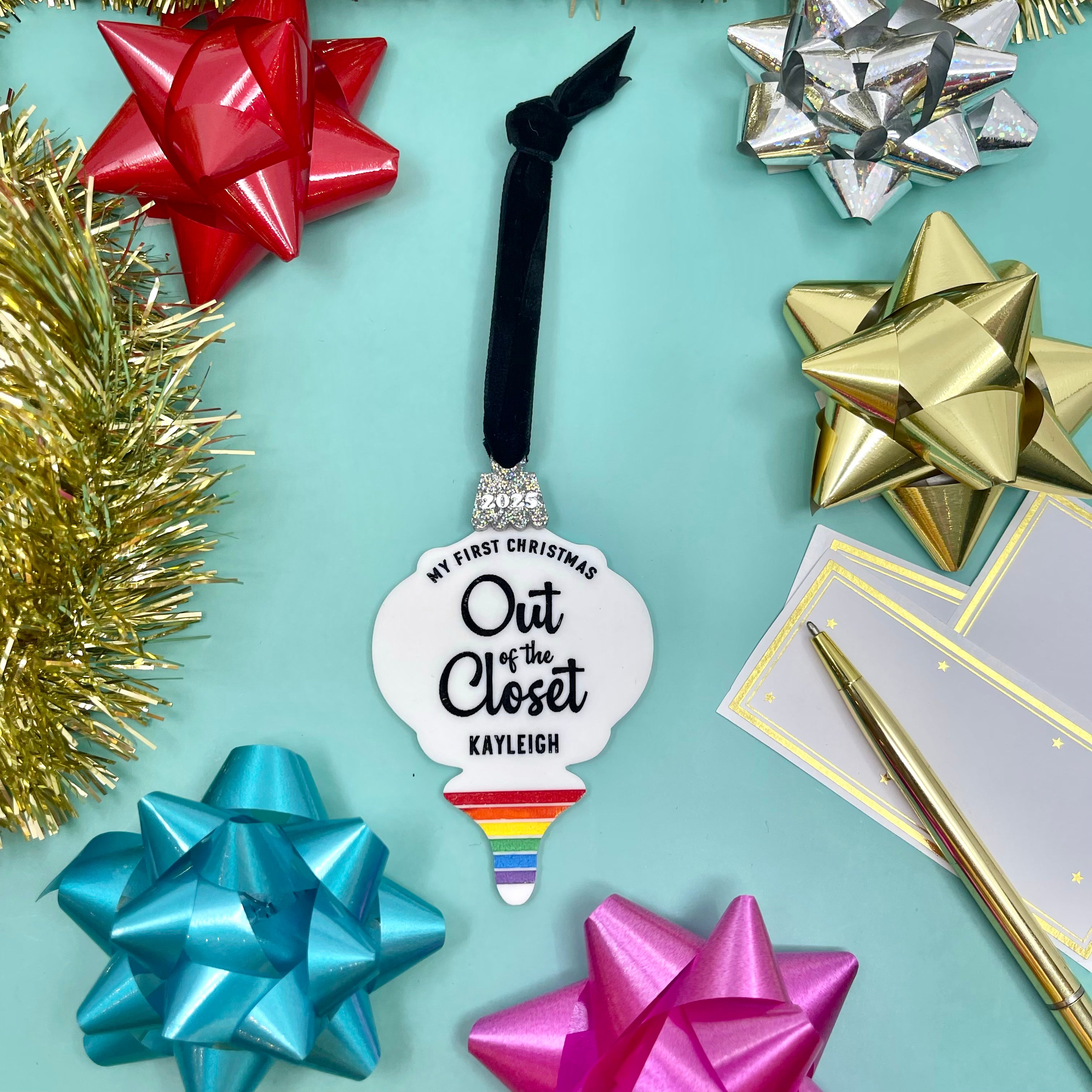 My First Christmas Out of the Closet - Personalized LGBTQ Christmas Ornament Ornament Restrained Grace