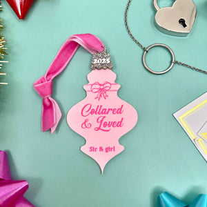 Custom Collared and Loved Christmas Ornament - BDSM Gift Ornament Restrained Grace