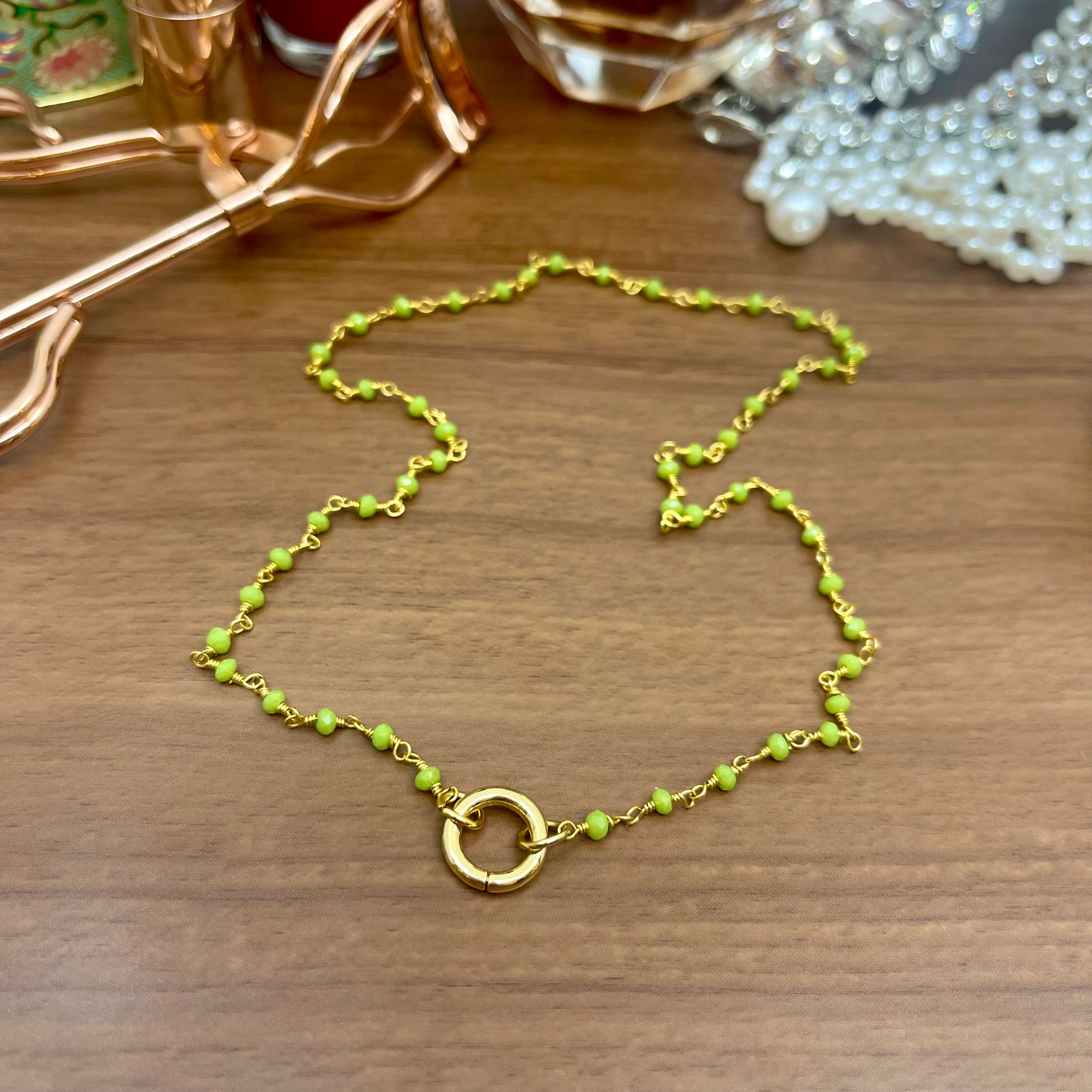 Discreet Rosary Ring of O Day Collar - Peridot & 14K Gold-Filled