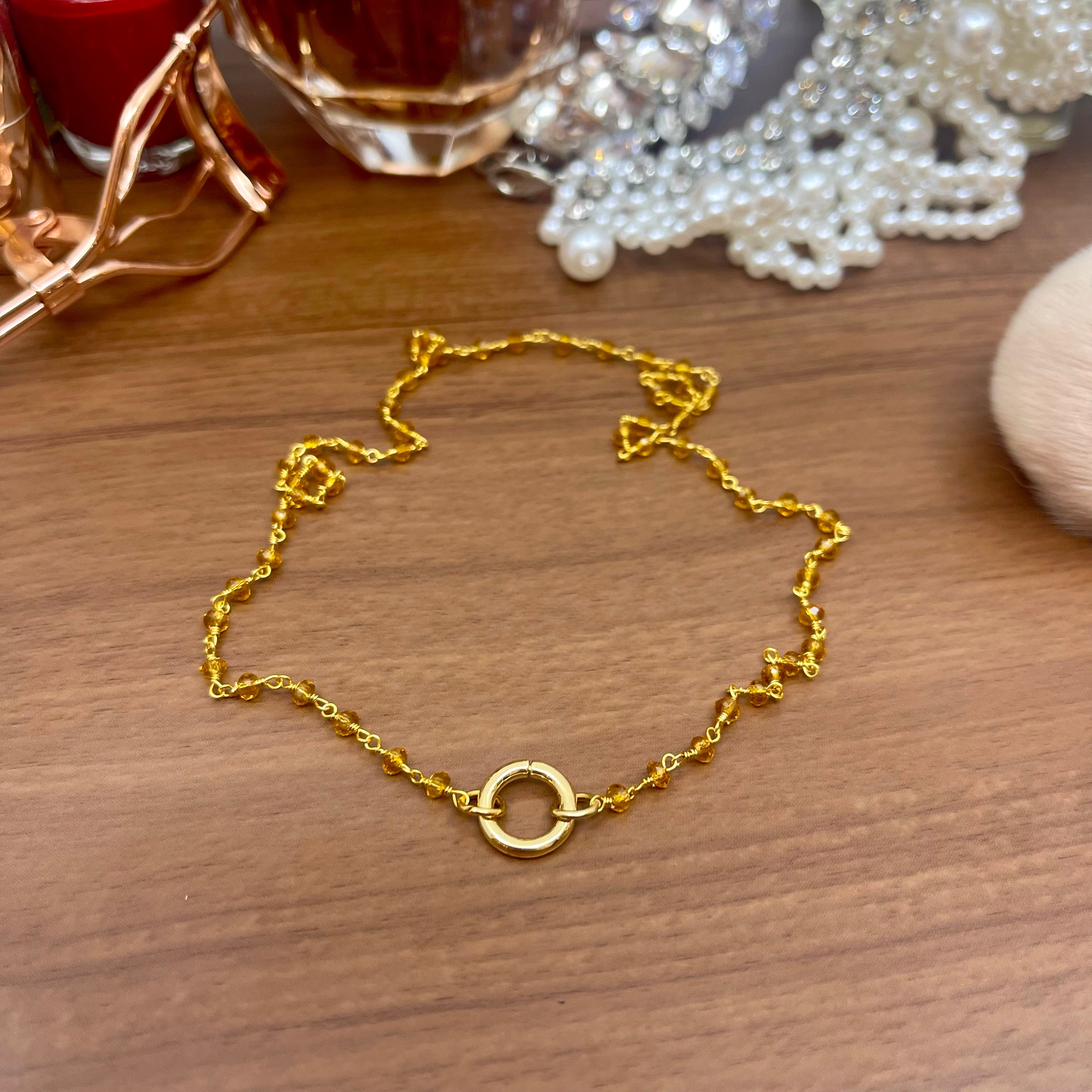 Discreet Rosary Ring of O Day Collar - Citrine & 14K Gold-Filled