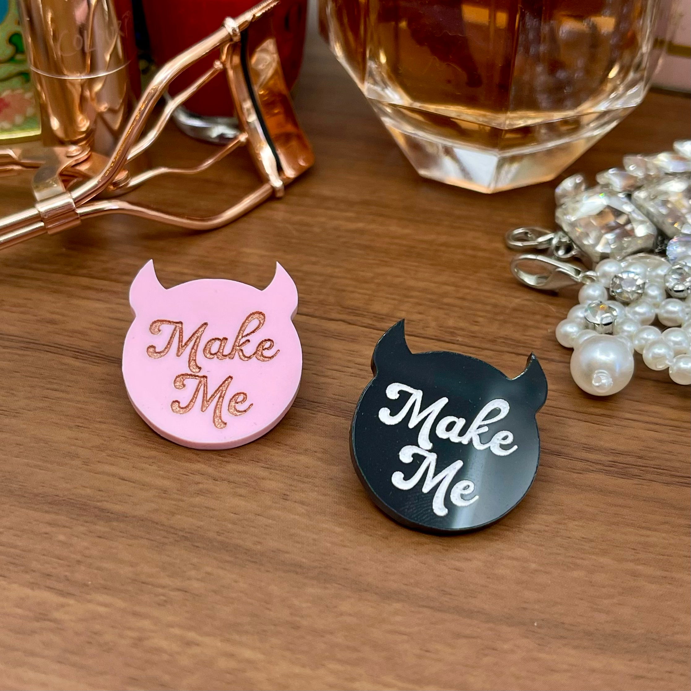 Make Me - Brat Devil Horns Pin Pin Restrained Grace