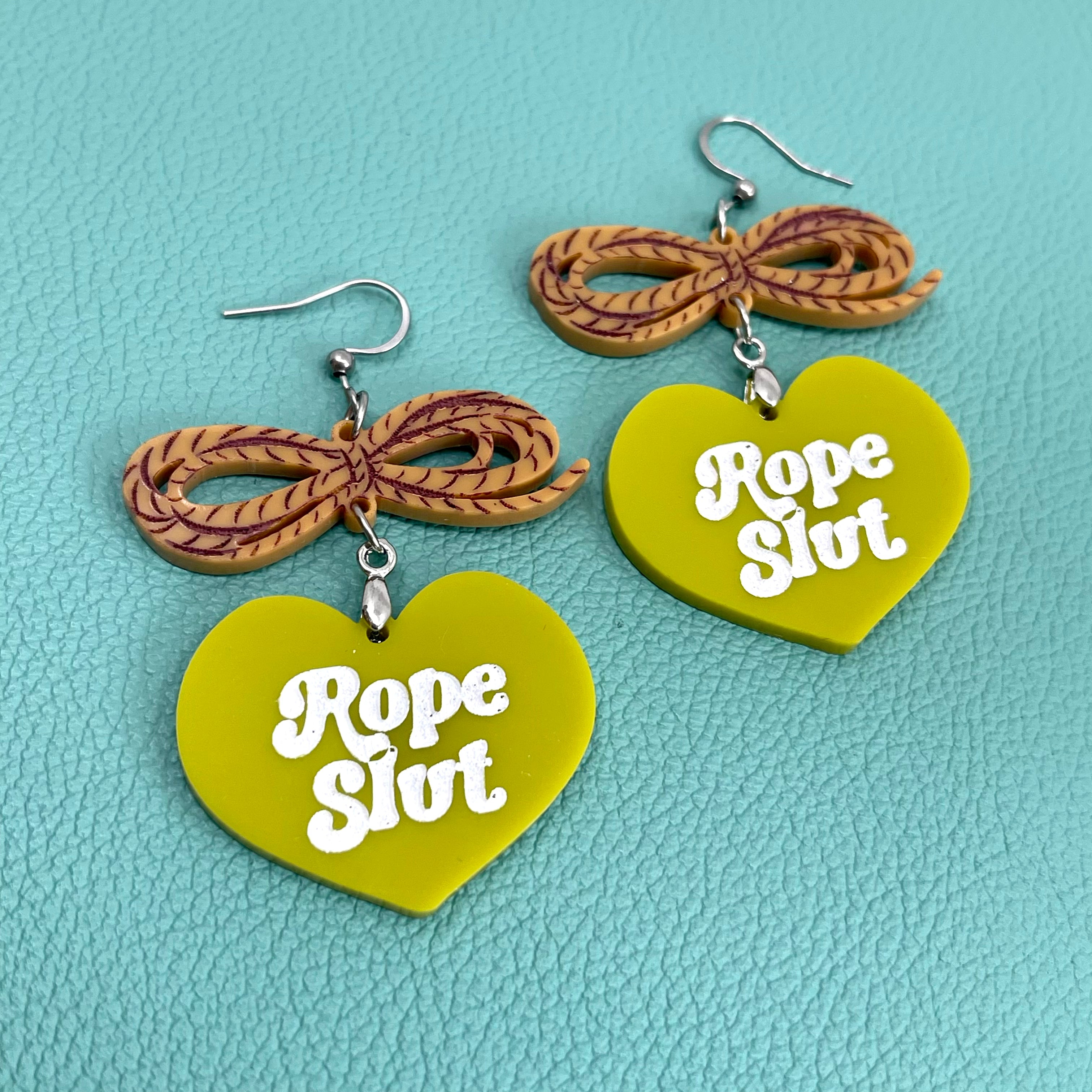 Rope Slut Earrings - Green
