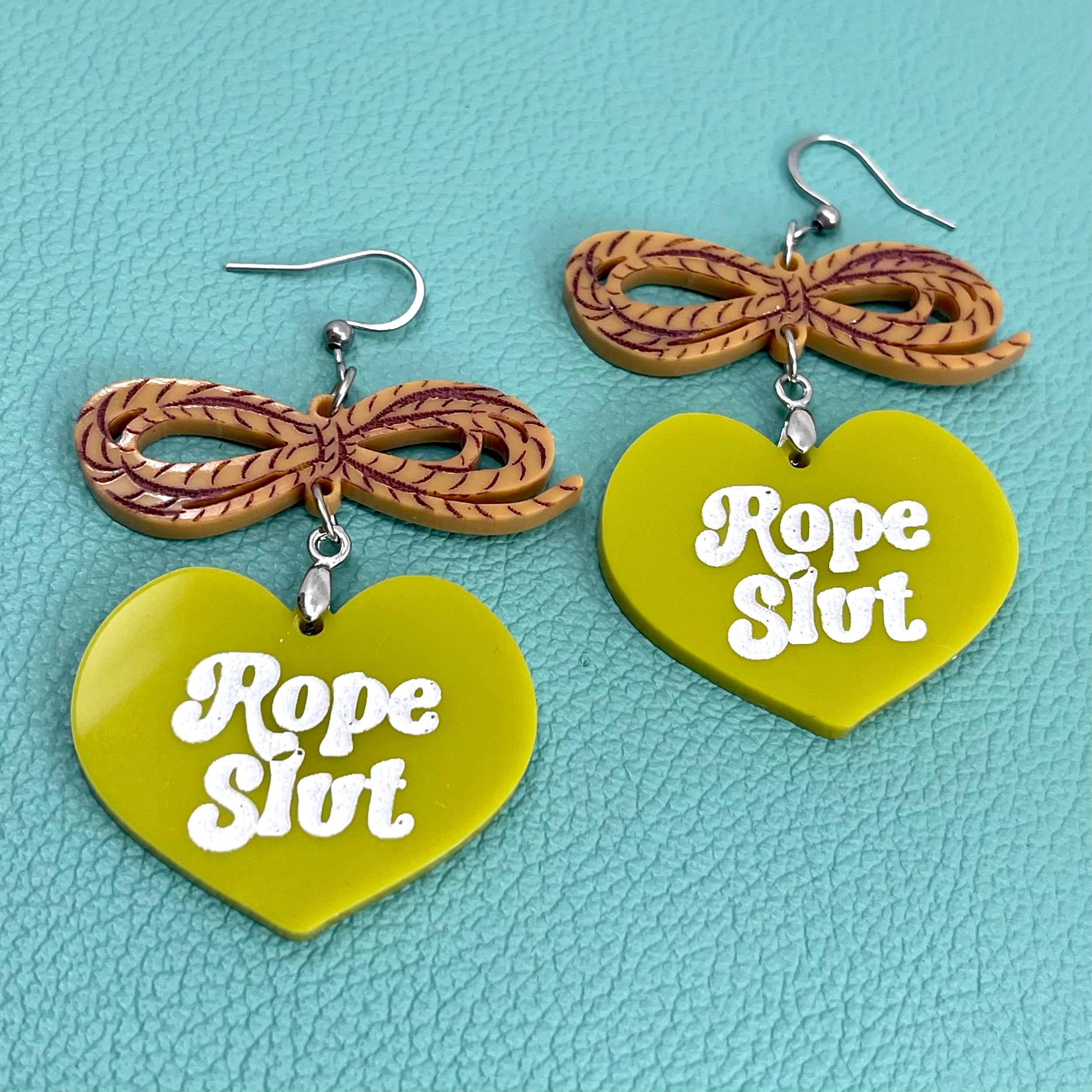 Rope Slut Earrings - Green