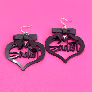 Sadist Cutout Earrings - Black Earrings Restrained Grace