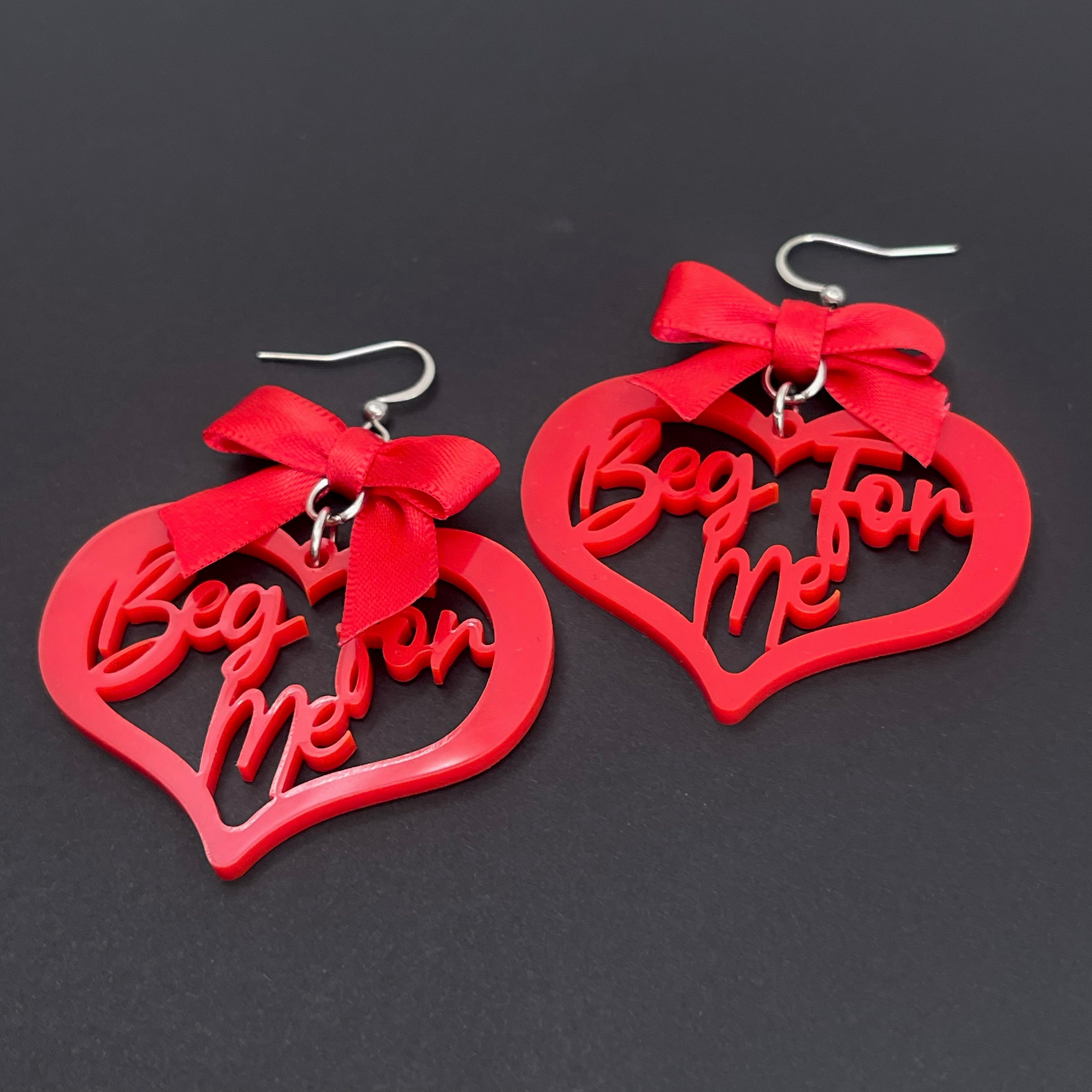 Beg For Me Cutout Earrings - Red Earrings Restrained Grace